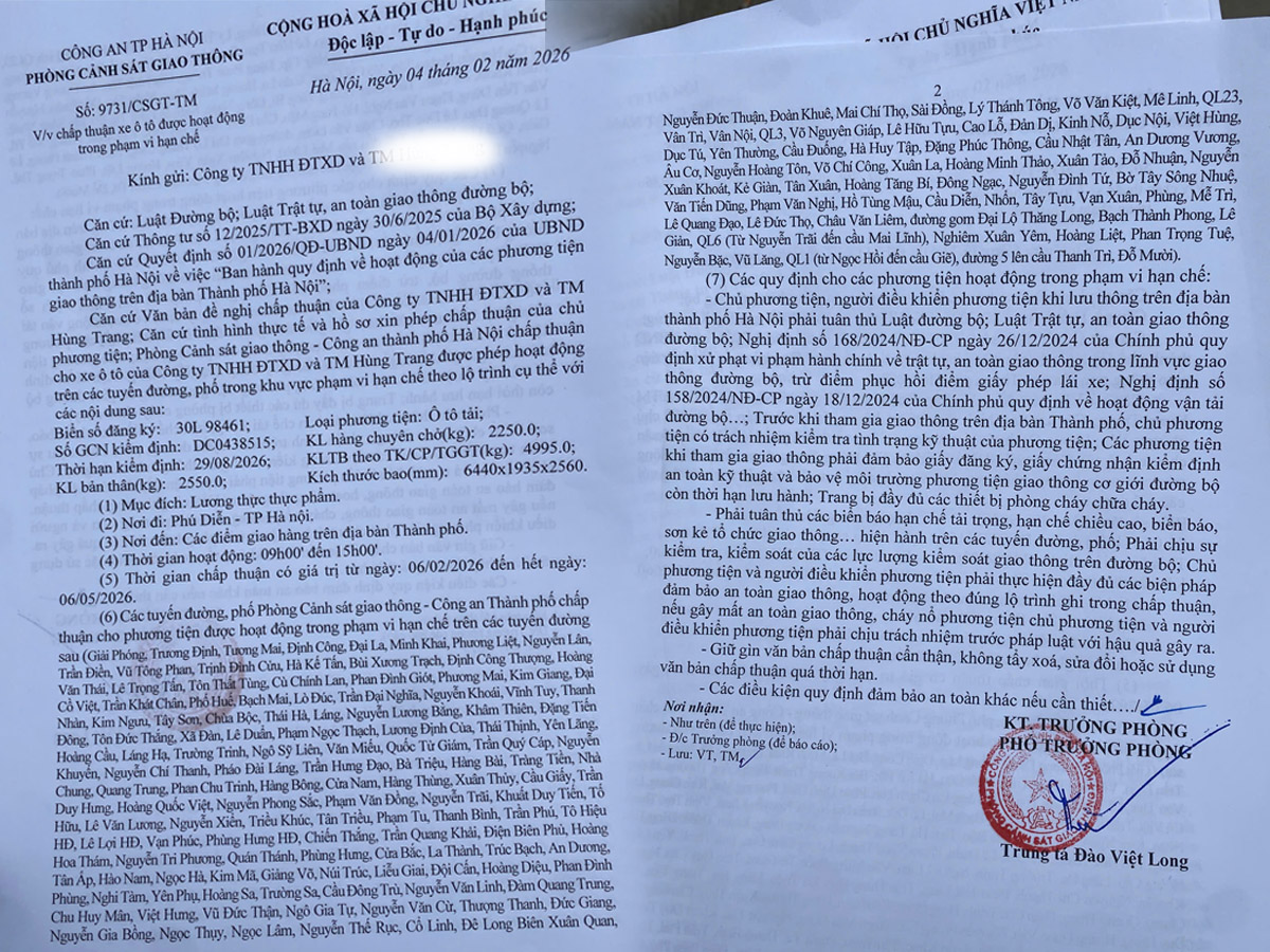 Giấy phép vào phố cấm Hà Nội