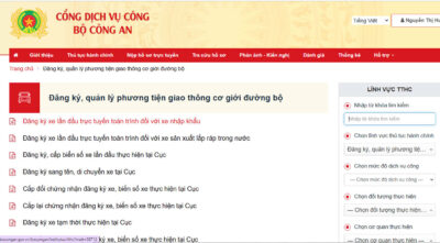 Hướng dẫn khai dịch vụ công toàn trình đối với xe nhập khẩu