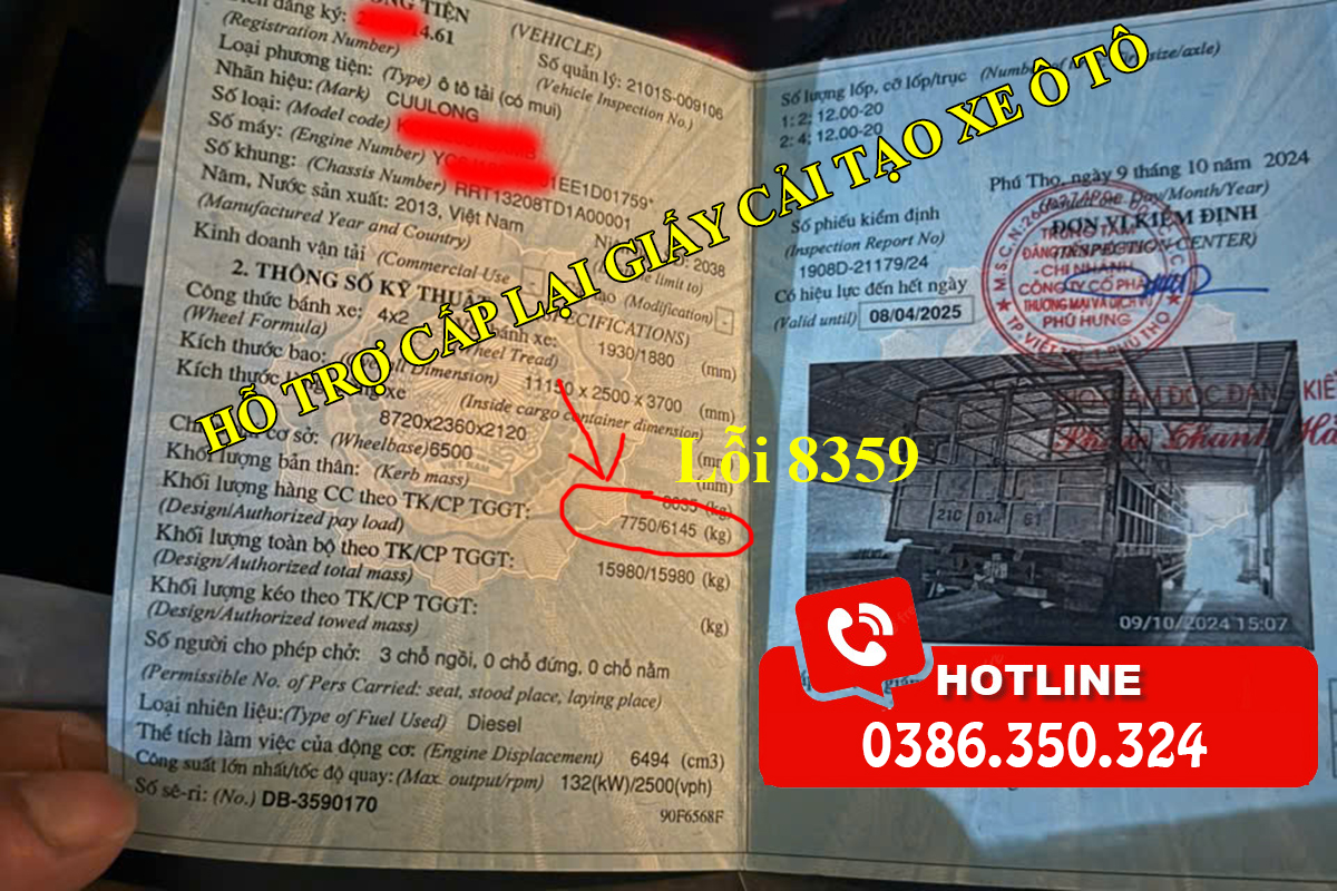 Lỗi 8359 cải tạo hạ tải
