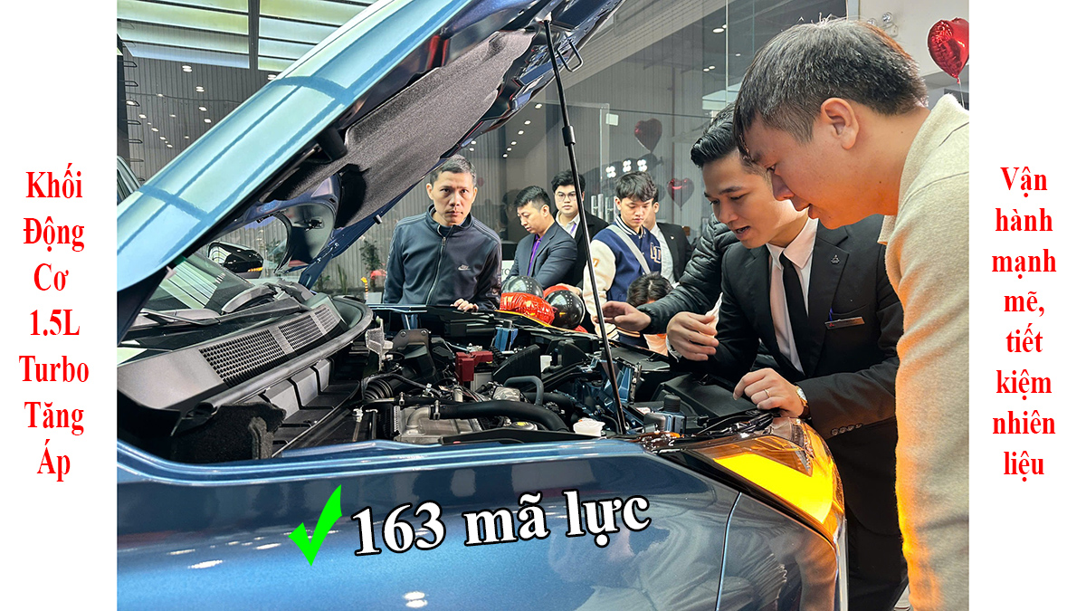 động cơ Mitsubishi destinator trang bị turbo tăng áp giúp chiếc xe đạt 163Ps/5000rpm