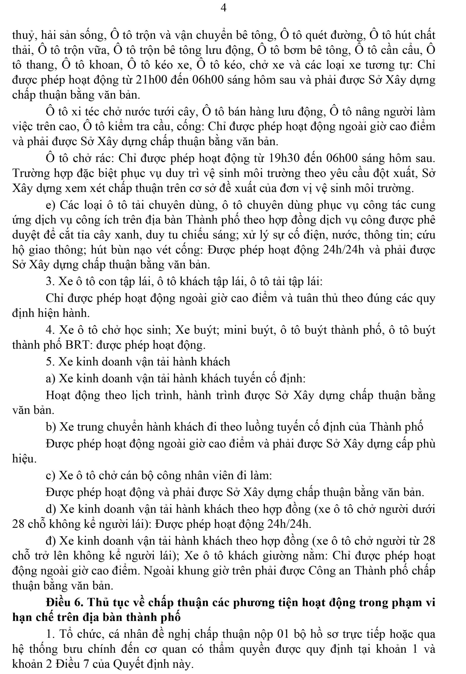 Quyết định hoạt động giao thông đường bộ năm 2026 và giấy phép vào phố cấm hà nội 2026-3